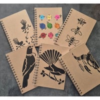 Image 1 of Hand-drawn Spiral Bound Notebook and Pen