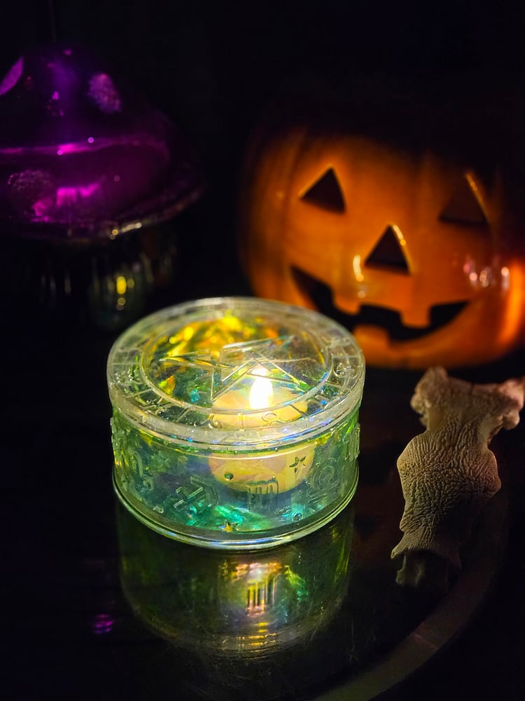 Image of Opal Inspired Pentagram & Zodiac Trinket Box/ Lantern