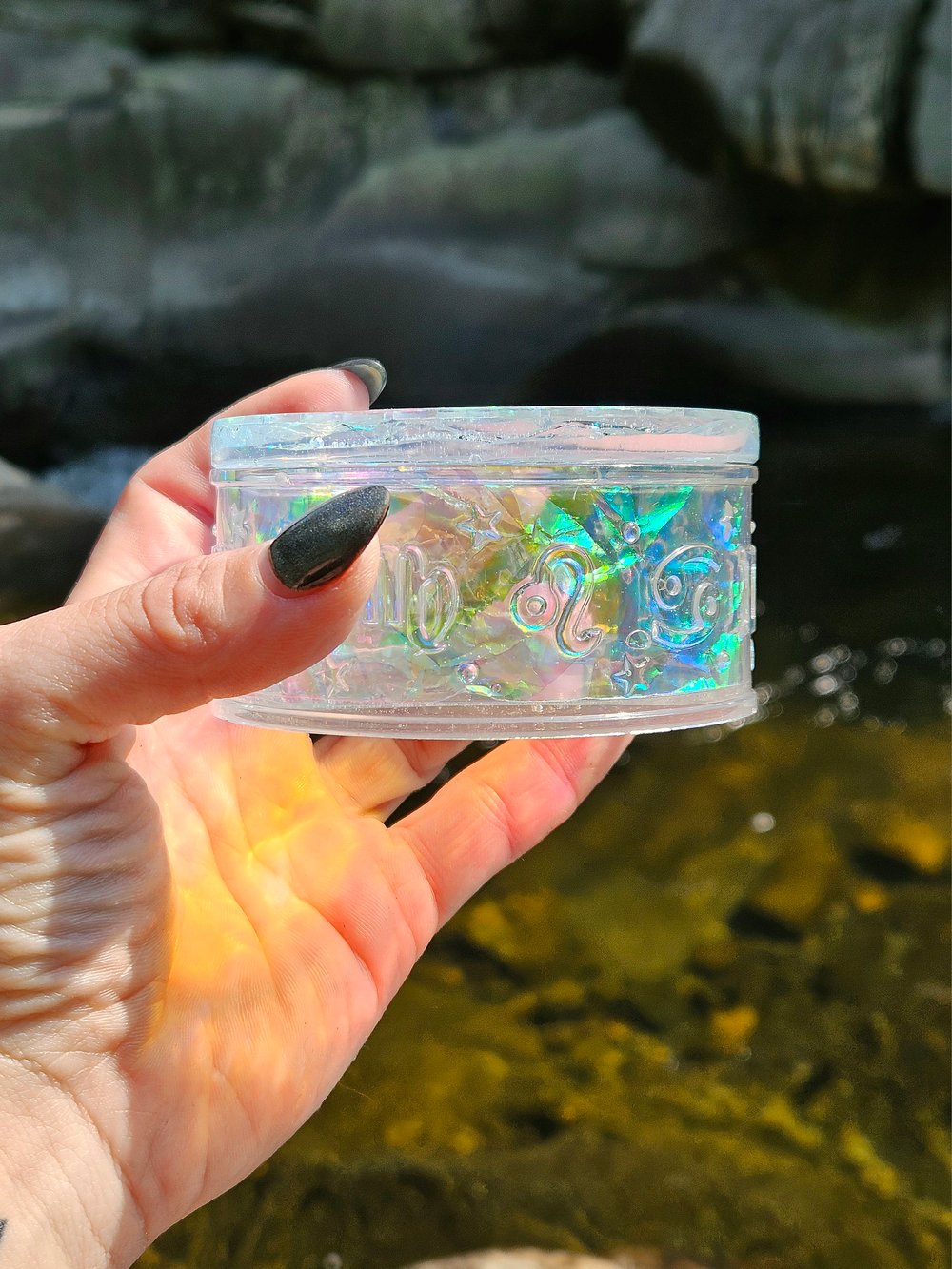 Image of Opal Inspired Pentagram & Zodiac Trinket Box/ Lantern