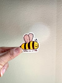 Image 2 of WOW OK DUDE bee vinyl sticker