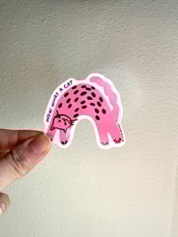 Image 2 of WOW WHAT A CAT bendy cat vinyl sticker