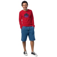 Image 10 of Youth Long Sleeve Tee - Jack O Lantern Retro Purple Glow