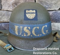 Image 9 of WWII United States Coast Guard (USCG) Helmet. M-1 Fixed bale Type Helmet. 
