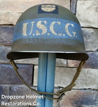 Image 7 of WWII United States Coast Guard (USCG) Helmet. M-1 Fixed bale Type Helmet. 