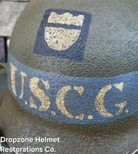 Image 12 of WWII United States Coast Guard (USCG) Helmet. M-1 Fixed bale Type Helmet. 