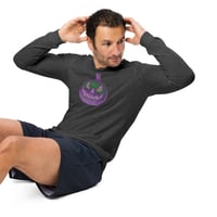 Image 6 of Long Sleeve Tee (Adult M/F) - Jack O Lantern Retro Purple Glow