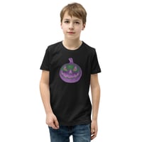 Image 13 of Youth Short Sleeve T-Shirt - Jack O Lantern Retro Purple Glow