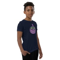 Image 17 of Youth Short Sleeve T-Shirt - Jack O Lantern Retro Purple Glow