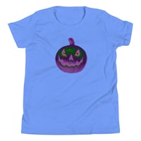 Image 20 of Youth Short Sleeve T-Shirt - Jack O Lantern Retro Purple Glow