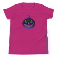 Image 16 of Youth Short Sleeve T-Shirt - Jack O Lantern Retro Purple Glow