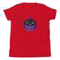 Image 22 of Youth Short Sleeve T-Shirt - Jack O Lantern Retro Purple Glow