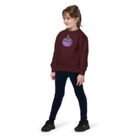 Image 11 of Youth Crewneck Sweatshirt - Jack O Lantern Retro Purple Glow