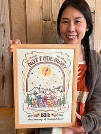 Image 2 of “ Print” NOT FADE AWAY Dead 60th Hand Embroidered Art  Poster