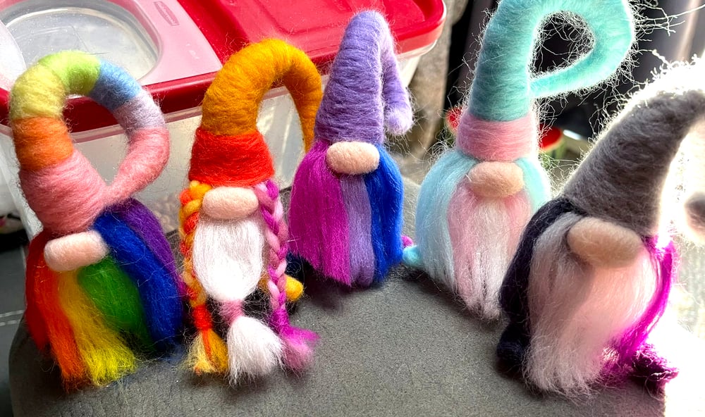 Image of Handmade Needle Felt Gnomes