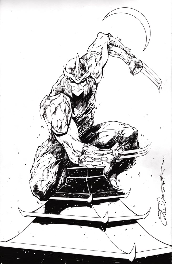 Image of SHREDDER #1 ORIGINAL COVER ART BY SHELBY ROBERTSON 11" x 17" TMNT