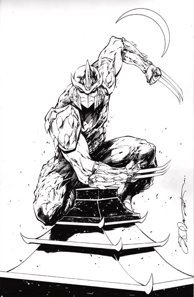 Image of SHREDDER #1 ORIGINAL COVER ART BY SHELBY ROBERTSON 11" x 17" TMNT