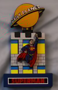 Image 1 of Superman Hand Crafted 3D Wooden Diorama Wall Décor
