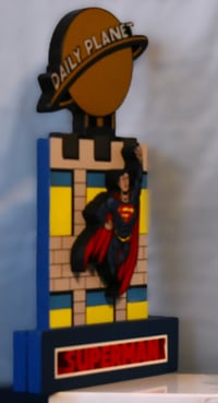 Image 2 of Superman Hand Crafted 3D Wooden Diorama Wall Décor