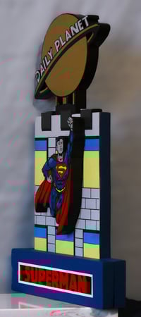 Image 3 of Superman Hand Crafted 3D Wooden Diorama Wall Décor