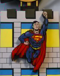 Image 4 of Superman Hand Crafted 3D Wooden Diorama Wall Décor