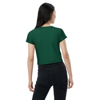 Image 2 of Crop Tee - Jack O Lantern Retro Purple Glow (Green)
