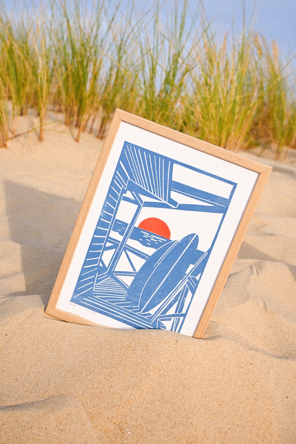 Image of Linogravure 20 x 30 cm • Surf Spot 