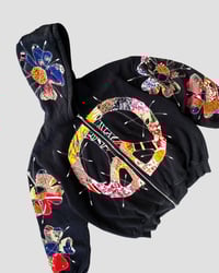 Image 3 of 1 OF 1 PEACE FLOWER BATIK PATCHWORKS ZIP HOODIE SIZE L
