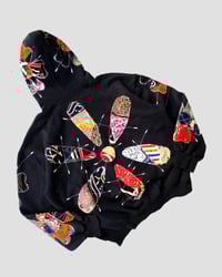 Image 8 of 1 OF 1 PEACE FLOWER BATIK PATCHWORKS ZIP HOODIE SIZE L