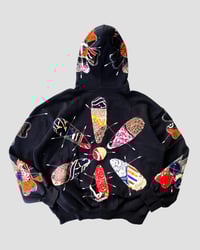 Image 9 of 1 OF 1 PEACE FLOWER BATIK PATCHWORKS ZIP HOODIE SIZE L
