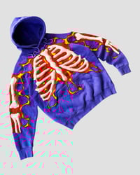 Image 2 of 1 OF 1 3D PUFF SKELETON HOODIE SIZE L 
