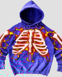 Image 4 of 1 OF 1 3D PUFF SKELETON HOODIE SIZE L 
