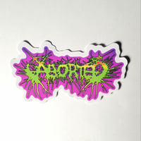 Image 1 of Aborted Purple Splatter  Band Logo Glossy Finish Vinyl Sticker
