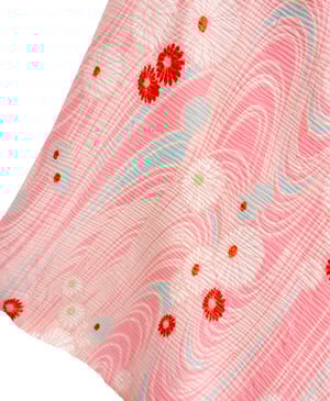 Image of Silke kimono dame - rosa med tusindfrydblomster