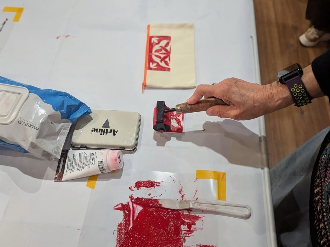 Image of Learning Palestinian Motifs Through Linocut & Block Printing with W.L. Art Craft in Collab with K&N