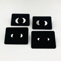 Image 3 of Small Crescent Moon Silver Studs