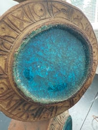 Image 5 of Bernard Rooke Studio Ceramic TOTEM Floor Lamp with Blue Roundels