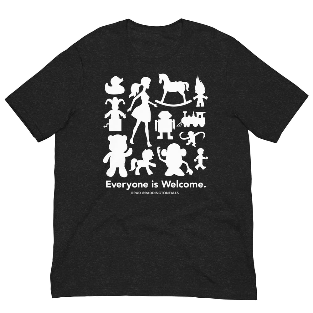 Everyone is Welcome B+W Unisex t-shirt