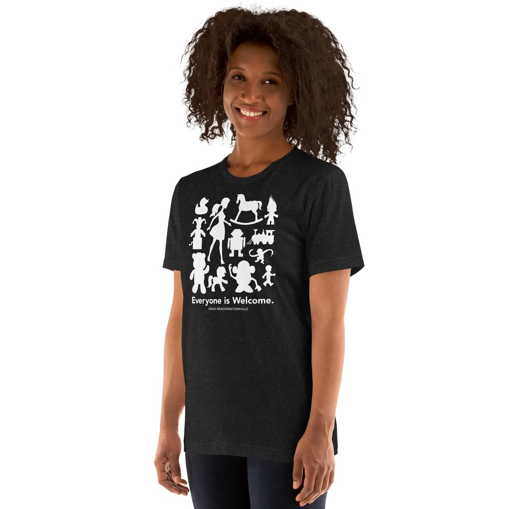 Everyone is Welcome B+W Unisex t-shirt