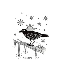 Image 2 of Shiny crow print