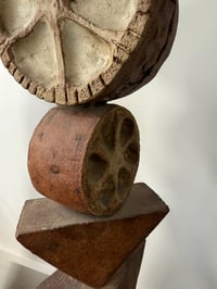 Image 12 of Bernard Rooke Studio Ceramic TOTEM Floor Lamp with Blue Roundels