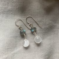 Image 4 of Natural Selenite Labradorite Gemstone Sterling Silver Earrings