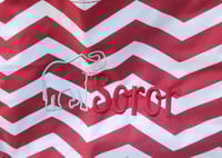 Image 3 of Chevron Embroidered Soror Tote (Crimson or Black)