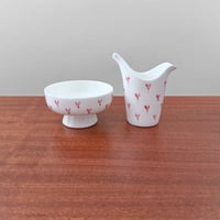 Image 1 of Gustavsberg Rosalin Sugar Bowl and Creamer