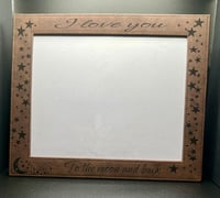 Custom Engraved 8x10 Leather Picture Frame – "I Love You to the Moon and Back"