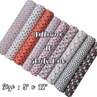 Image 1 of Halloween Printed Pebbled Faux Leather Sheets Pack