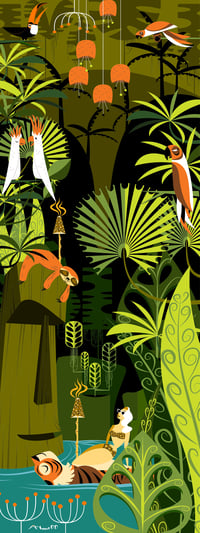 "Jungle Bum" Giclee on Canvas print by Mcbiff. 16"x42.5"