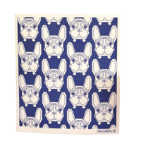 Image 1 of Disktrasa -Dish cloth Geometric French bulldog / Navy