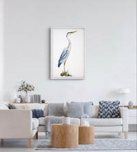 Image 4 of Original Large Great Blue Heron Watercolor Painting