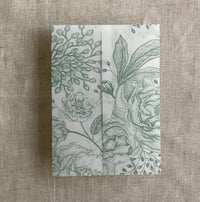 Image 9 of Vintage peony and berries printed unique vellum wrap for 5x7 card Pack of 10