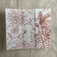 Image 8 of Vintage peony and berries printed unique vellum wrap for 5x7 card Pack of 10